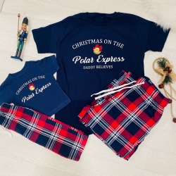 Personalised Polar Express BELL Tartan Matching Family Set